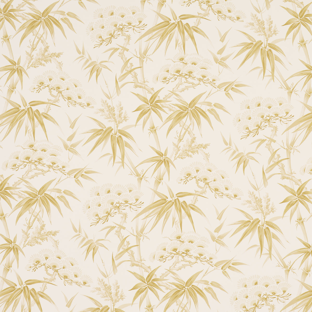 Arita Floral wallpaper in citron color - pattern number 5009143 - by Schumacher in the Perennial Favorites collection
