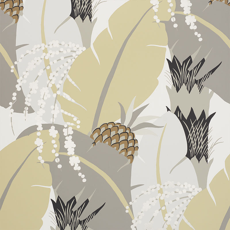 Ananas wallpaper in neutral color - pattern number 5009171 - by Schumacher in the Tropicana collection