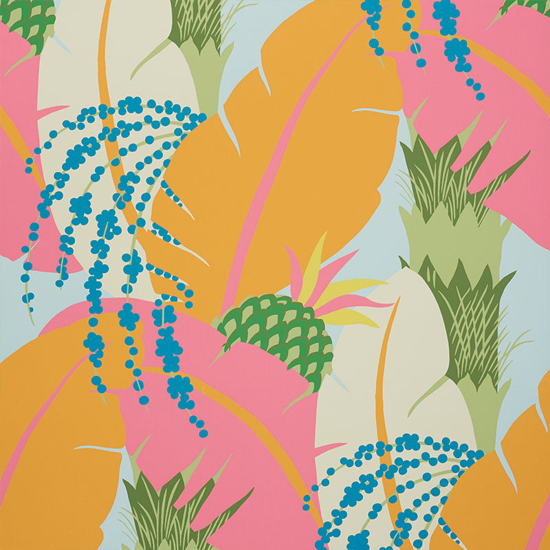 Ananas wallpaper in tropical color - pattern number 5009172 - by Schumacher in the Tropicana collection