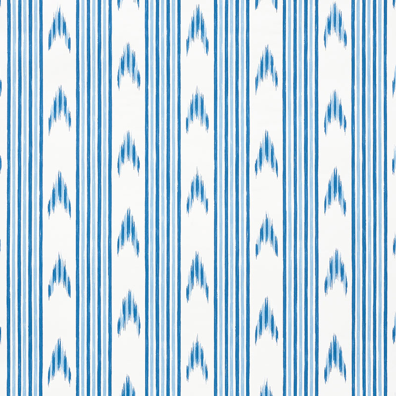 Santa Barbara Ikat wallpaper in indigo color - pattern number 5009220 - by Schumacher in the Mark D Sikes collection