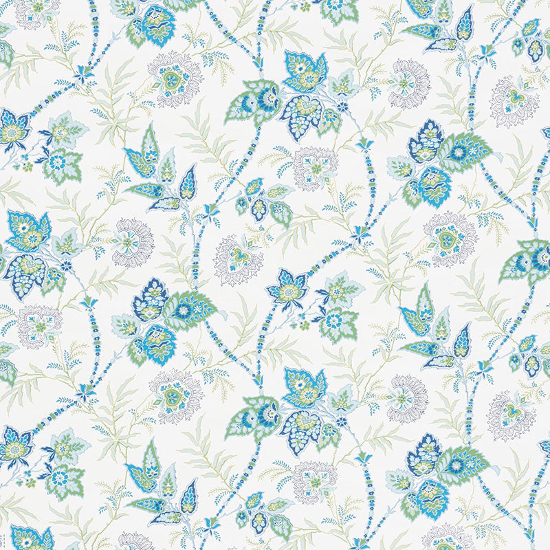 Emperors Vine wallpaper in peacock color - pattern number 5009290 - by Schumacher in the Ottoman Chic collection