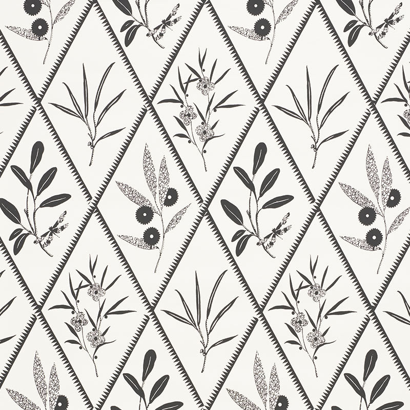 Endimione fabric in carbon color - pattern number 5009373 - by Schumacher in the Charlap Hyman and Herrero collection