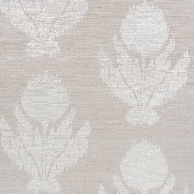 Agra Hemp Shimmer wallpaper in moonstone color - pattern number 5009400 - by Schumacher in the Printed and Embellished Wallcoverings collection