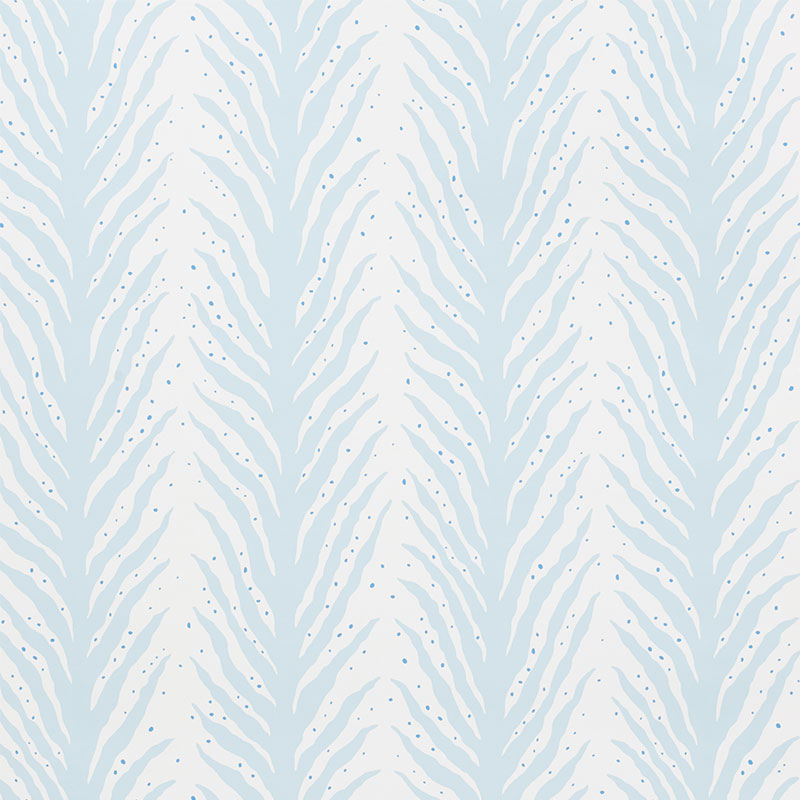 Creeping Fern fabric in slumber blue color - pattern number 5009451 - by Schumacher in the Celerie Kemble collection