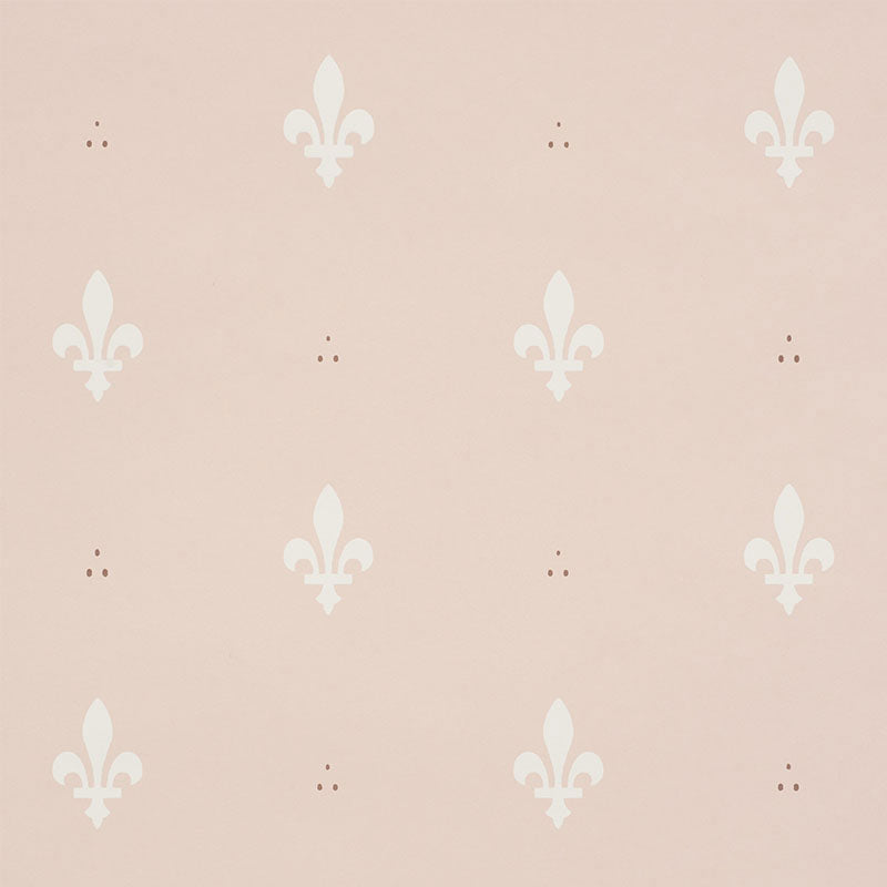 Fleur De Lis wallpaper in blush color - pattern number 5009500 - by Schumacher in the Small Print Wallpapers collection