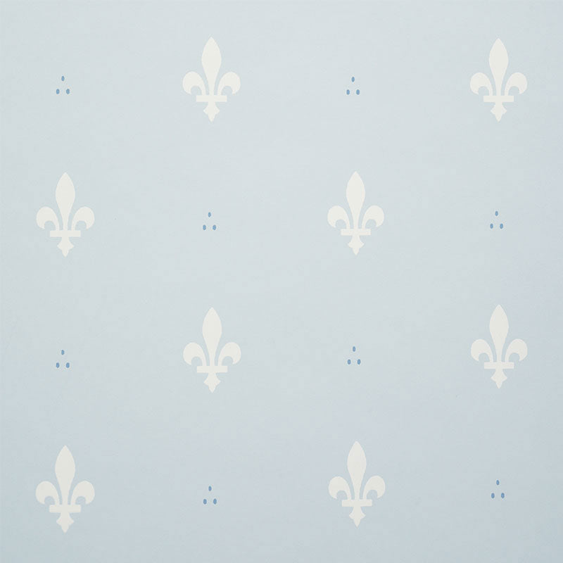 Fleur De Lis wallpaper in mineral color - pattern number 5009501 - by Schumacher in the Small Print Wallpapers collection