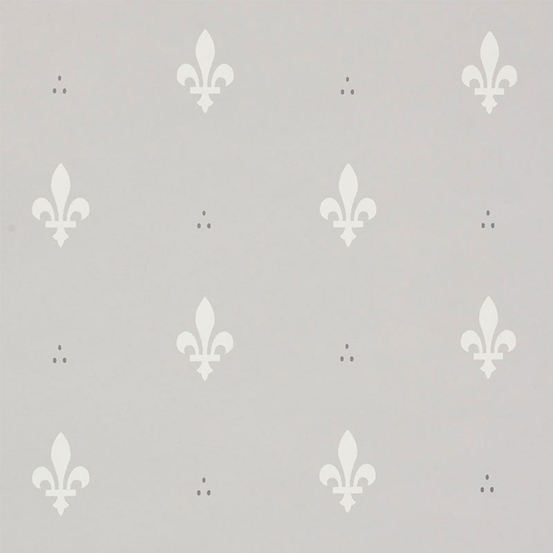 Fleur De Lis wallpaper in grey color - pattern number 5009502 - by Schumacher in the Small Print Wallpapers collection