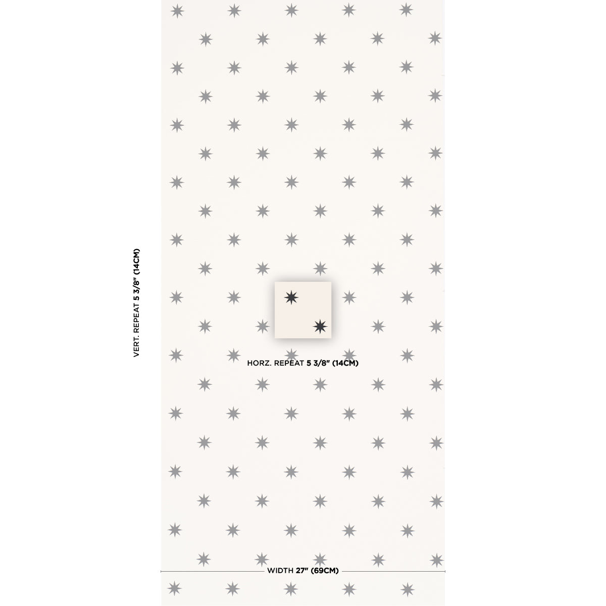 Stargaze Wallpaper in Black &amp; Cream color - pattern number 5009602 - by Schumacher in the American Heritage collection