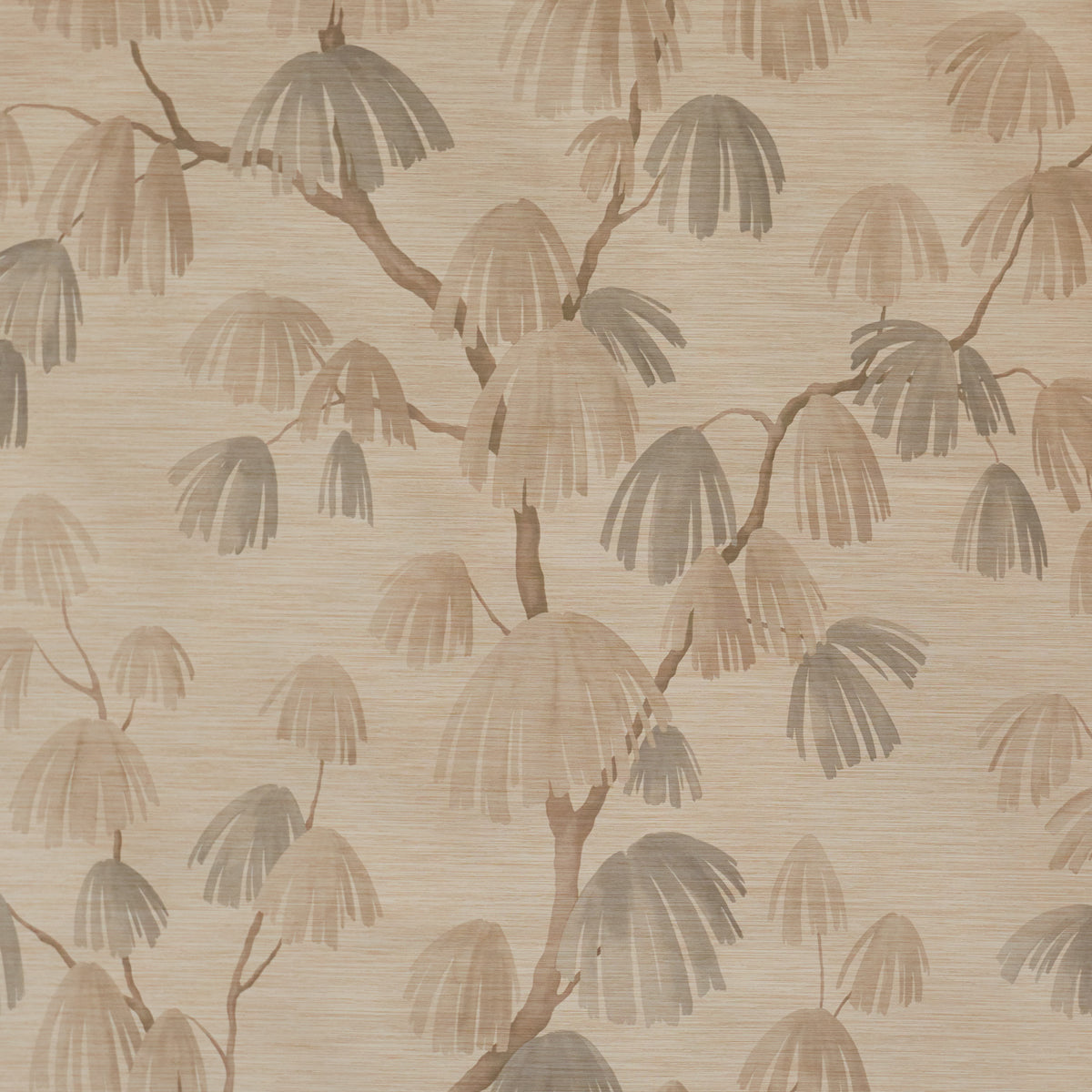 Weeping Pine II wallpaper in barley color - pattern number 5009680 - by Schumacher in the David Kaihoi collection