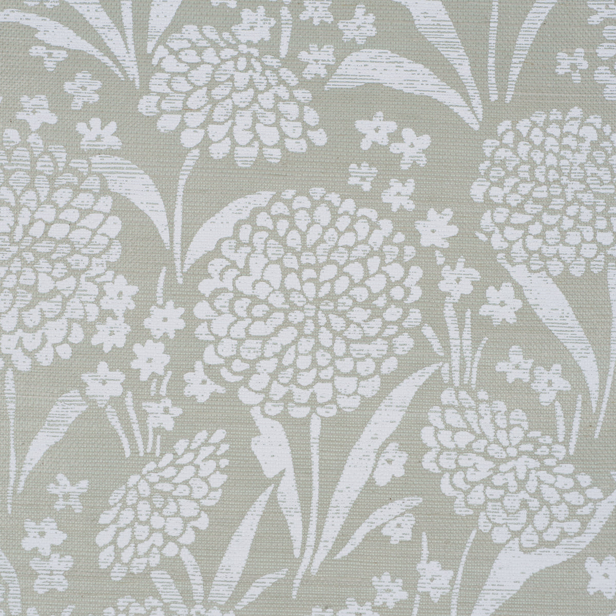 Chrysanthemum Sisal Wallpaper in seaglass color - pattern number 5009783 - by Schumacher in the Perennial Favorites collection