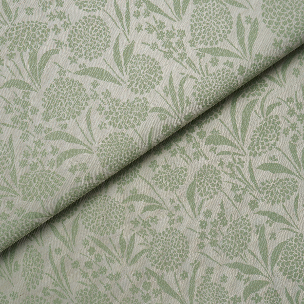 Chrysanthemum Sisal Wallpaper in willow color - pattern number 5009785 - by Schumacher in the Perennial Favorites collection