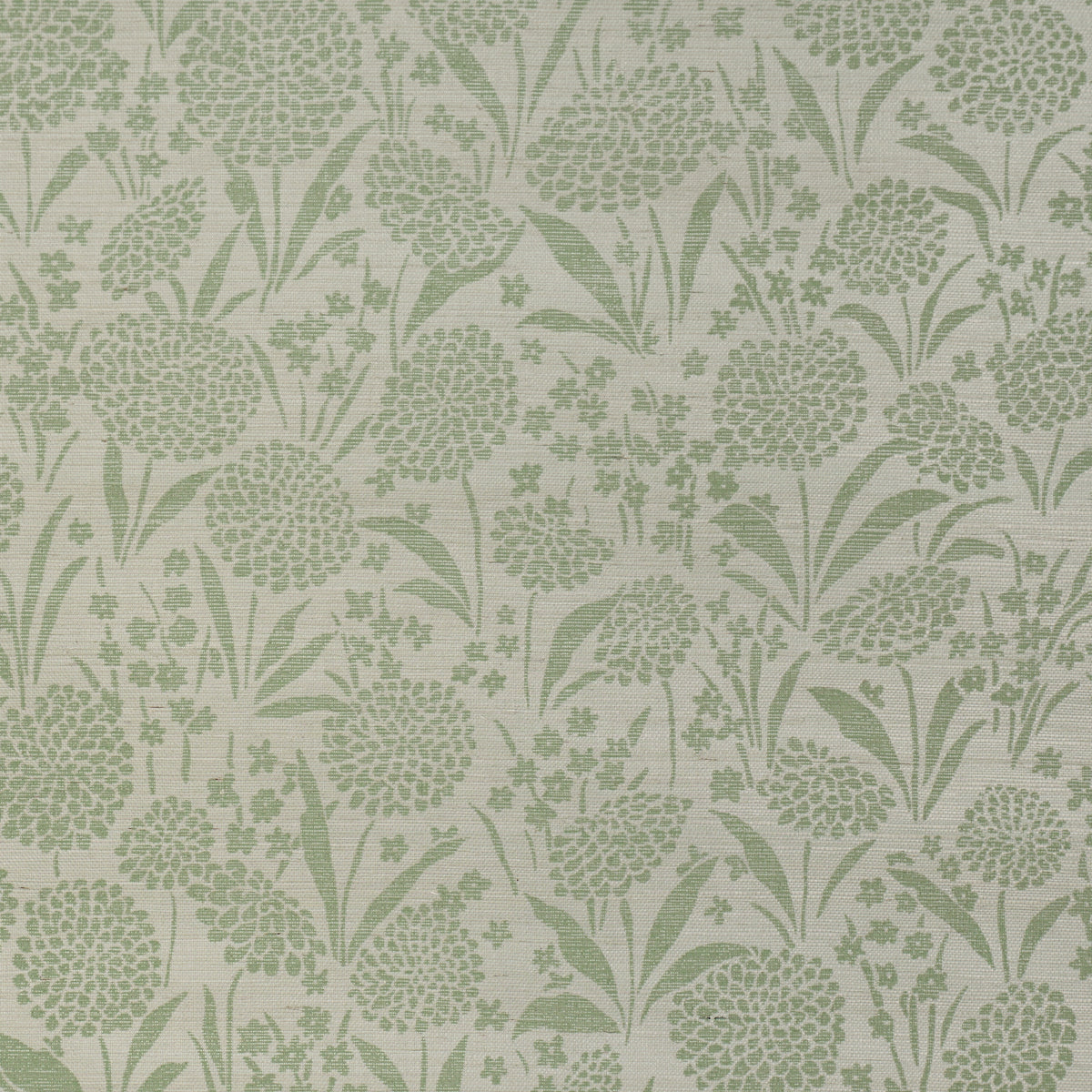 Chrysanthemum Sisal Wallpaper in willow color - pattern number 5009785 - by Schumacher in the Perennial Favorites collection