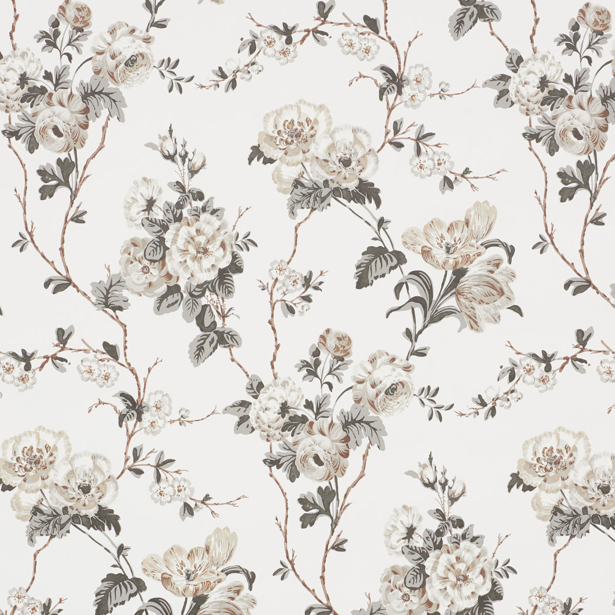 Betty wallpaper in charcoal color - pattern number 5009871 - by Schumacher in the Gazebo by Veere Grenney collection