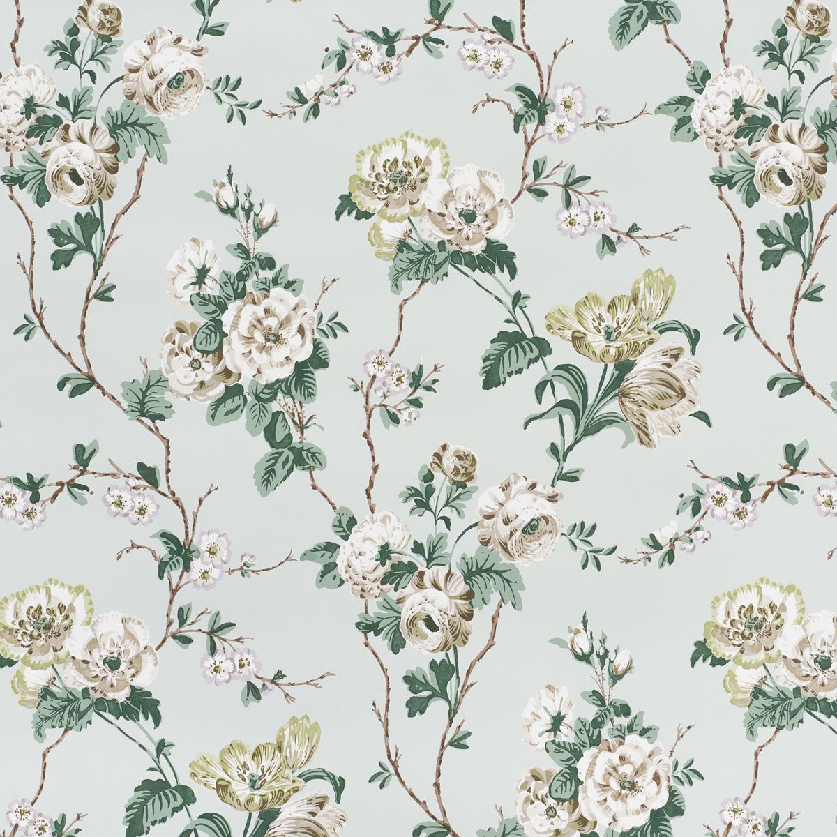 Betty wallpaper in celadon color - pattern number 5009872 - by Schumacher in the Gazebo by Veere Grenney collection