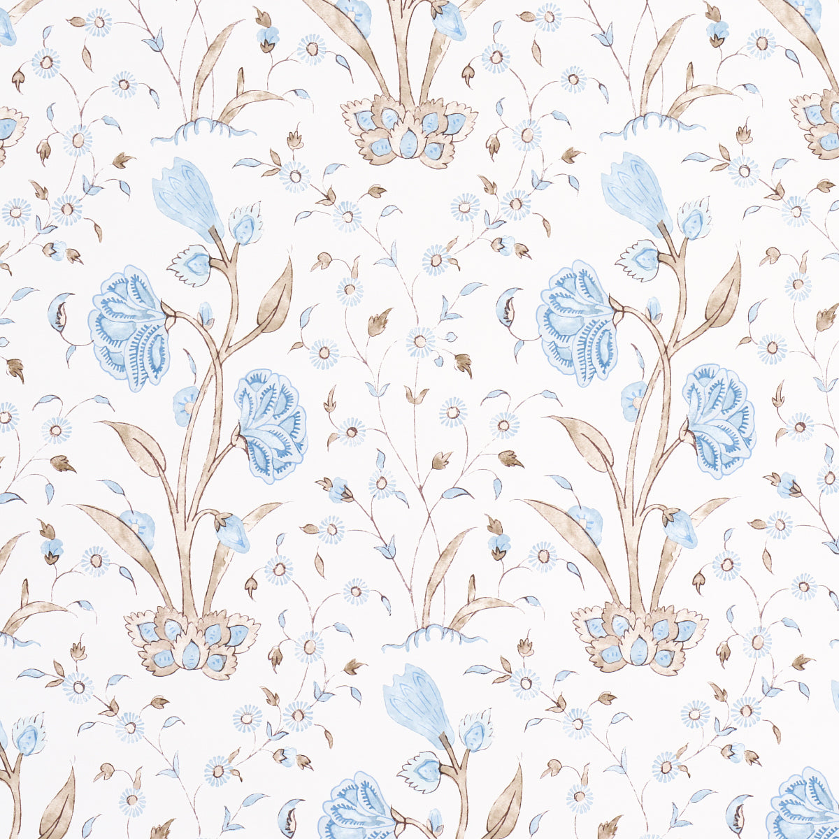 Khilana Floral wallpaper in sky color - pattern number 5009956 - by Schumacher in the Jacaranda collection