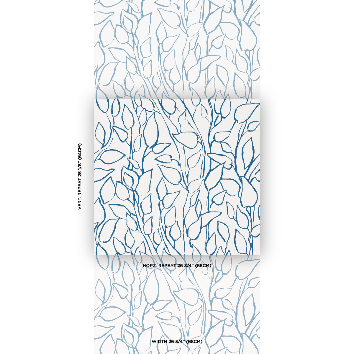 Solandra Vine Wallpaper in navy color - pattern number 5010073 - by Schumacher in the Perennial Favorites collection