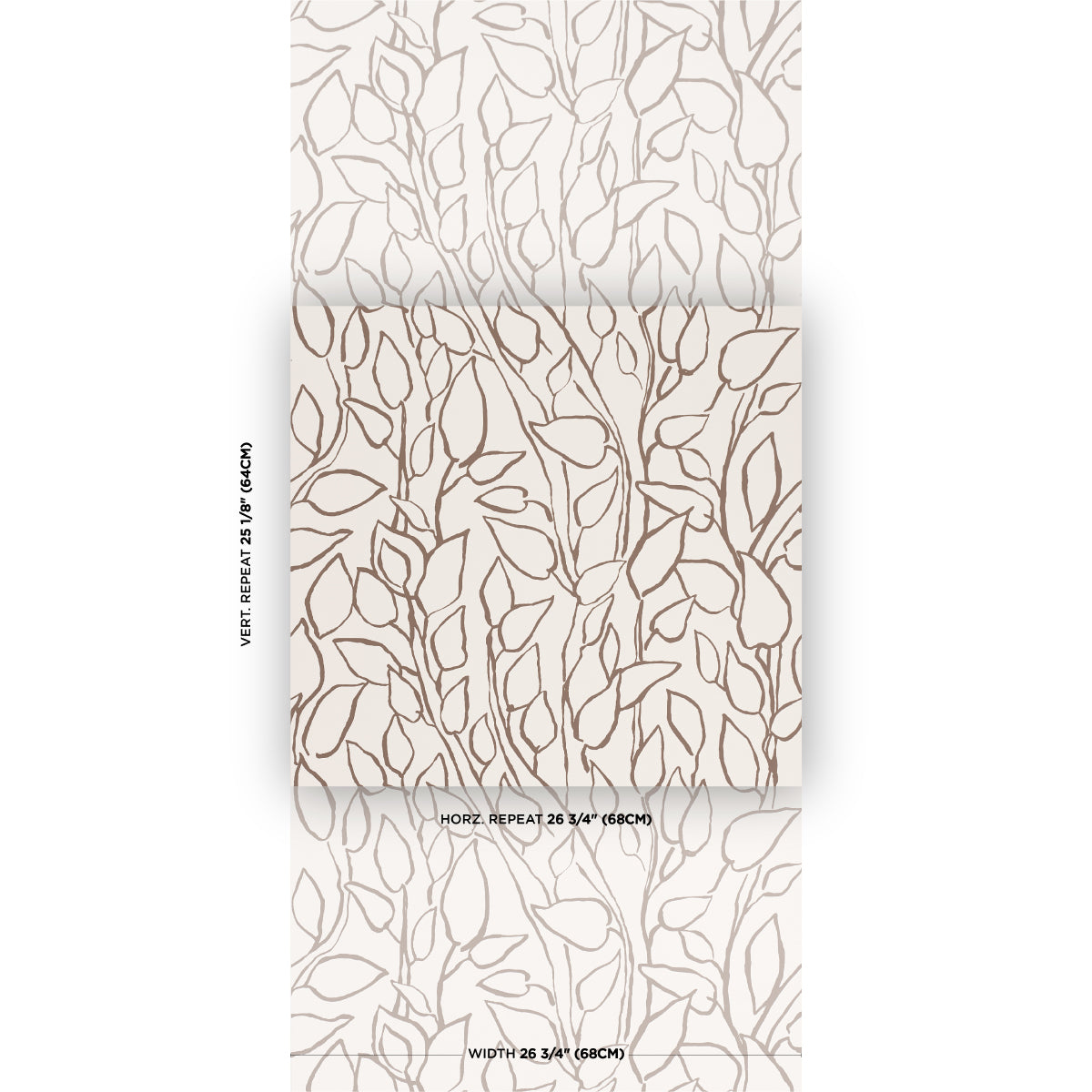 Solandra Vine Wallpaper in brown color - pattern number 5010074 - by Schumacher in the Perennial Favorites collection