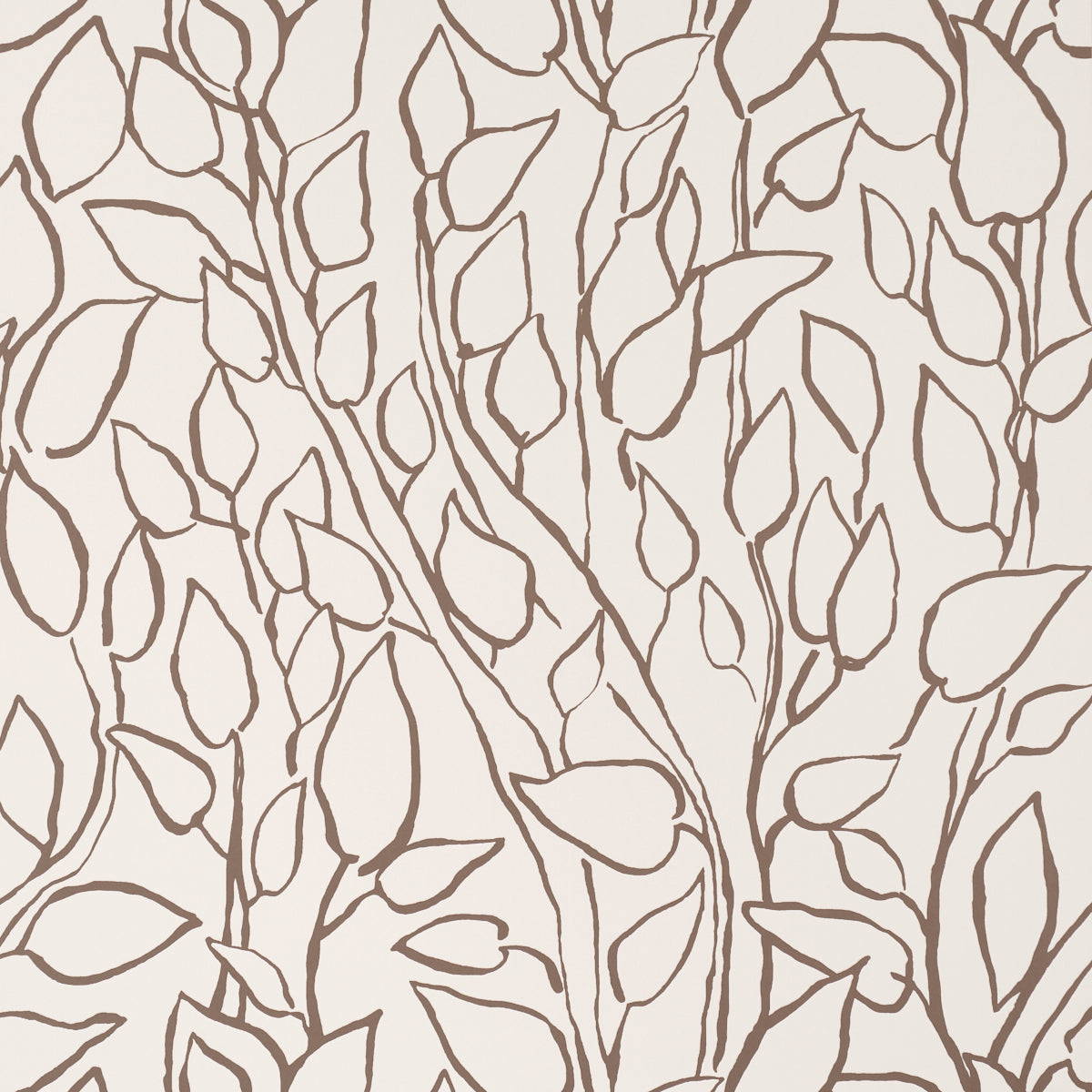 Solandra Vine Wallpaper in brown color - pattern number 5010074 - by Schumacher in the Perennial Favorites collection