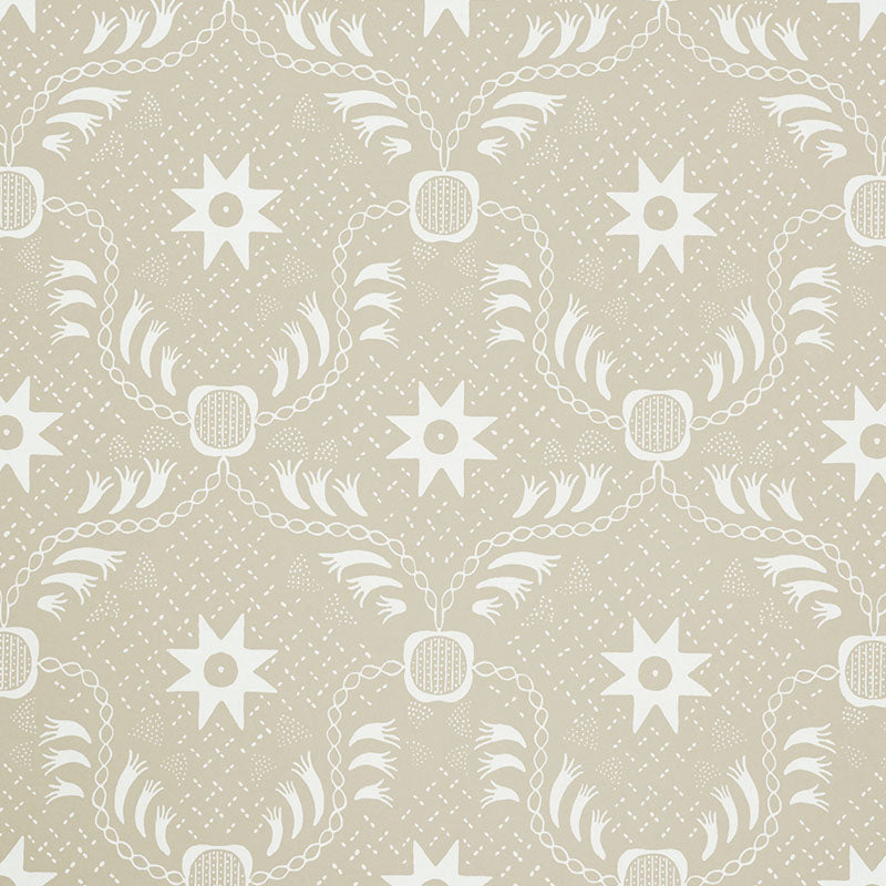 Lancaster wallpaper in sand color - pattern number 5010081 - by Schumacher in the New Americana collection