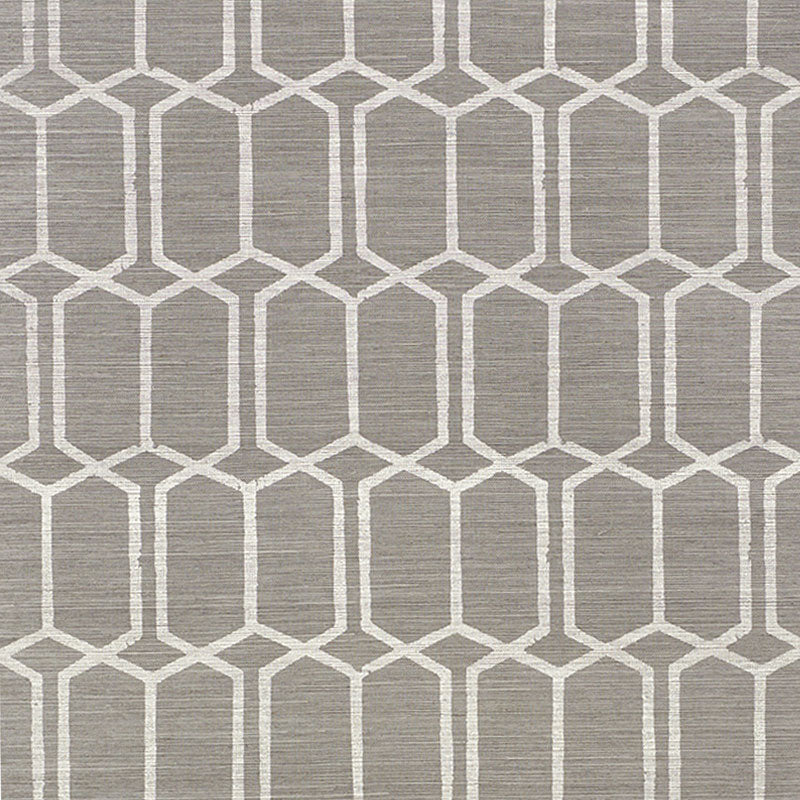 Modern Trellis Sisal wallpaper in charcoal color - pattern number 5010101 - by Schumacher in the Textured Wallcoverings and Printed Grasscloths collection