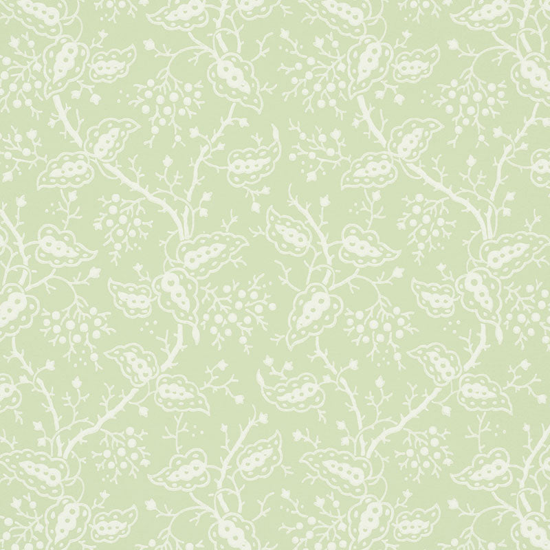 Darby wallpaper in leaf color - pattern number 5010181 - by Schumacher in the Wallflowers collection