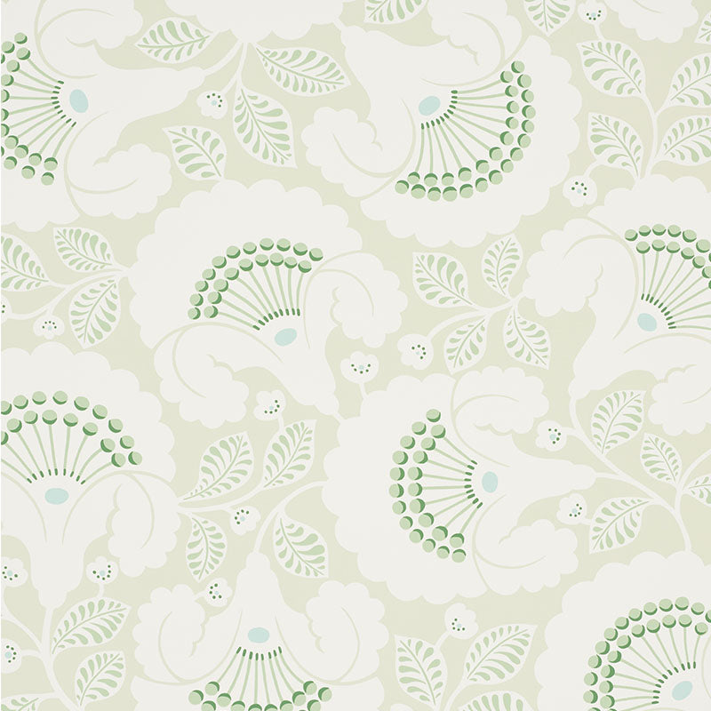 Jackie wallpaper in leaf color - pattern number 5010370 - by Schumacher in the Wallflowers collection