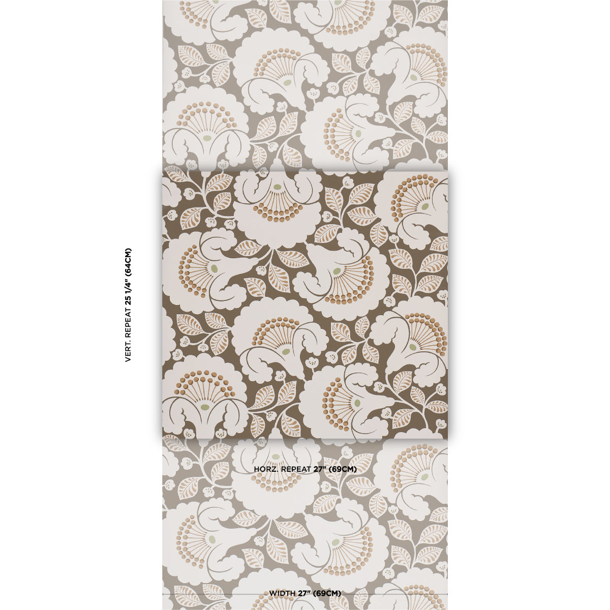 Jackie Wallpaper in brown color - pattern number 5010373 - by Schumacher in the Perennial Favorites collection