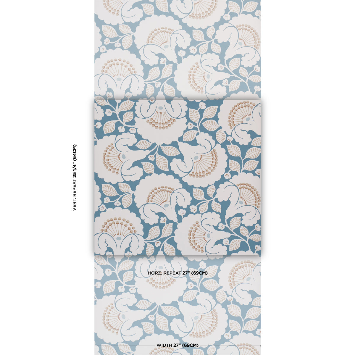 Jackie Wallpaper in indigo color - pattern number 5010374 - by Schumacher in the Perennial Favorites collection