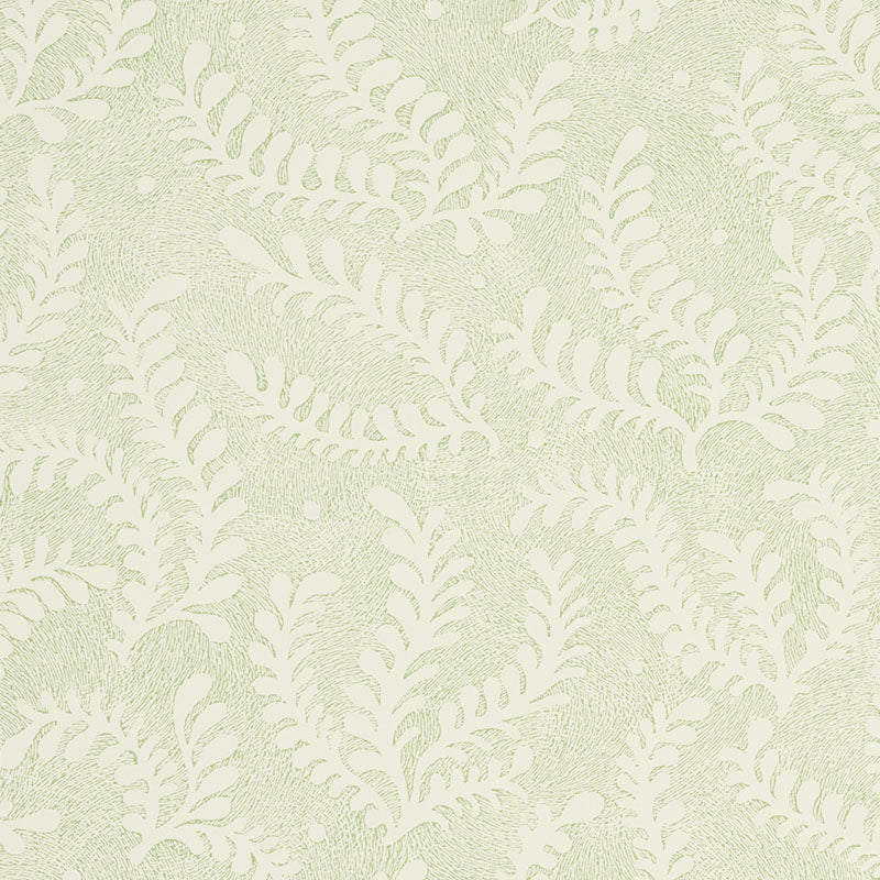 Etched Fern wallpaper in leaf color - pattern number 5010381 - by Schumacher in the Wallflowers collection