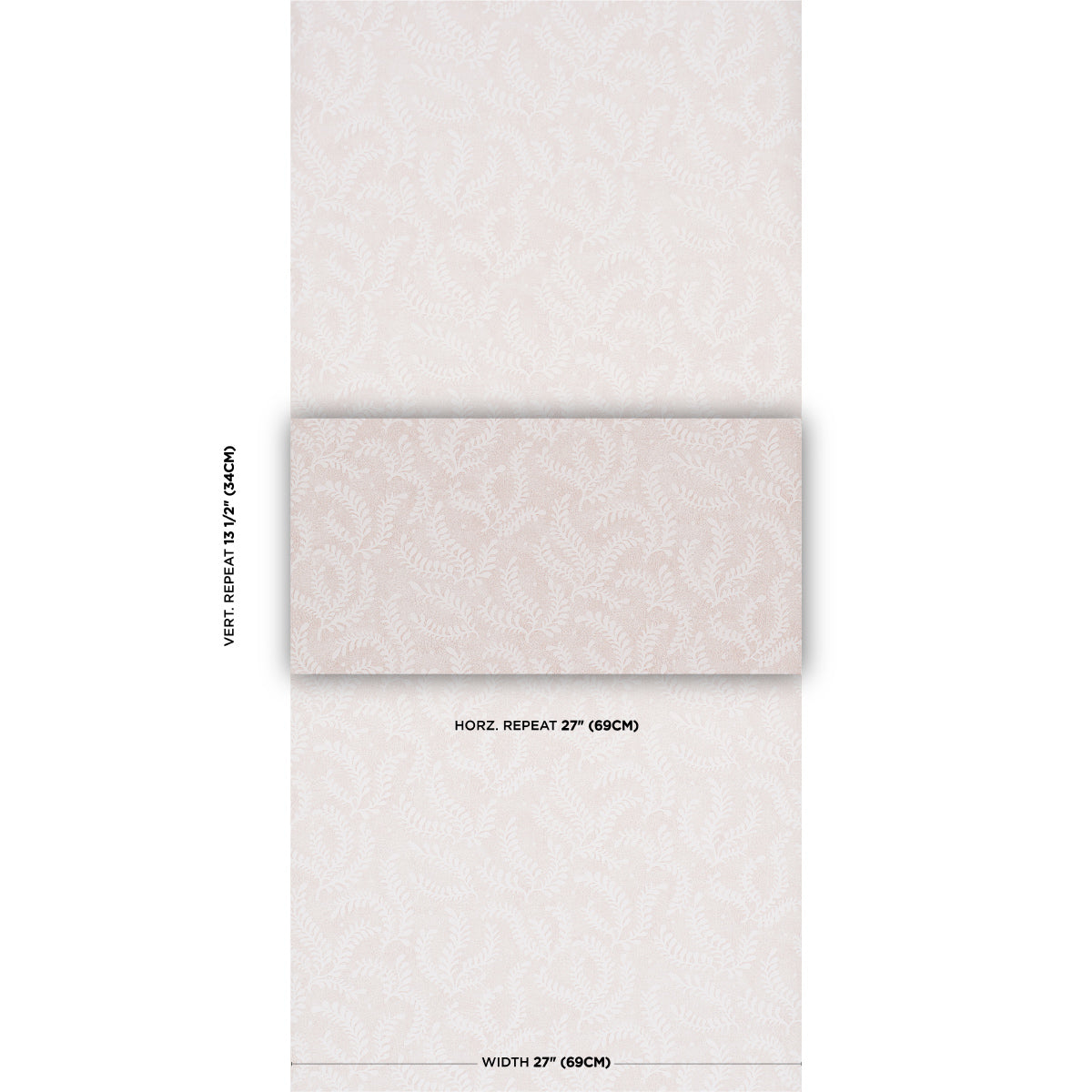 Etched Fern Wallpaper in blush color - pattern number 5010384 - by Schumacher in the Perennial Favorites collection