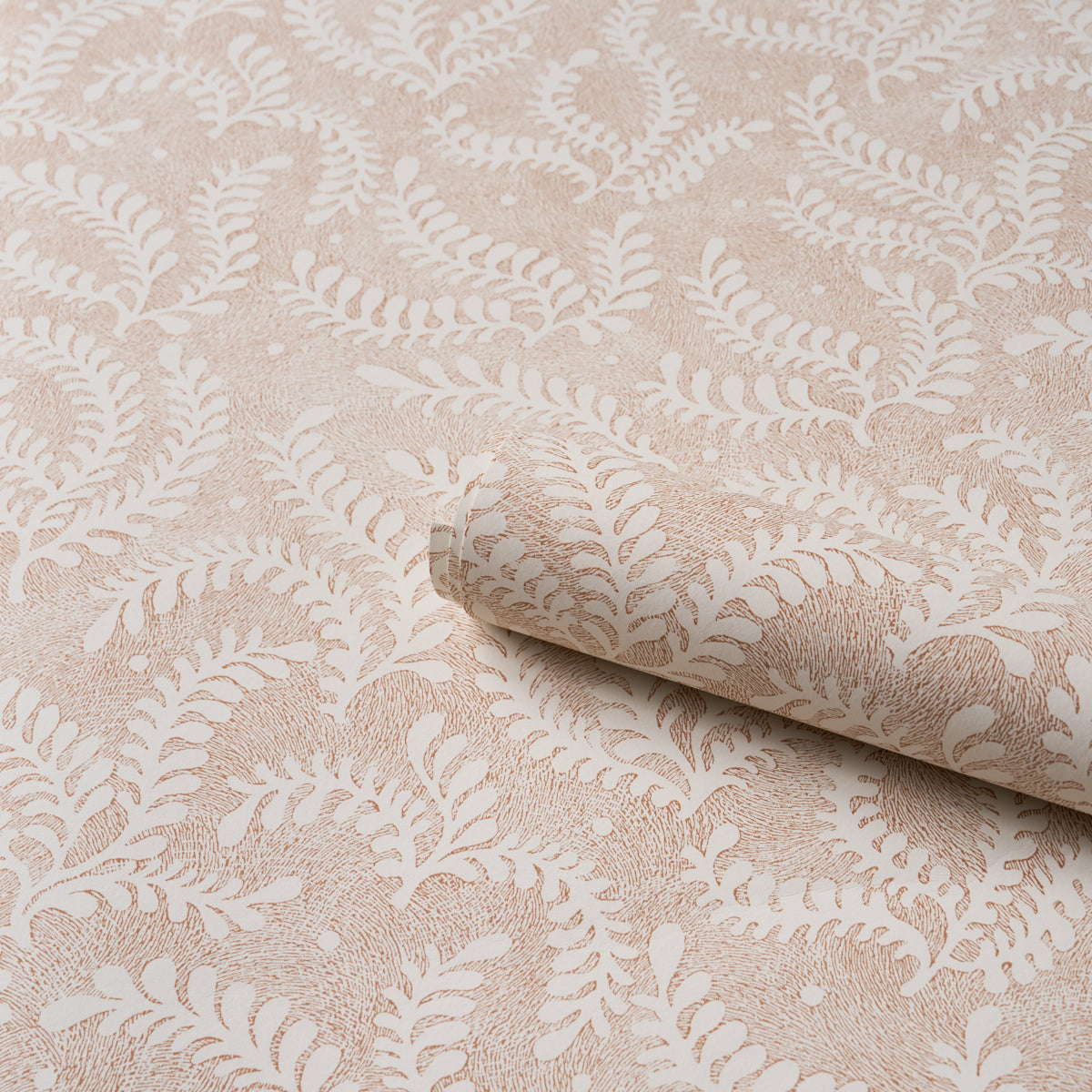 Etched Fern Wallpaper in brown color - pattern number 5010385 - by Schumacher in the Perennial Favorites collection