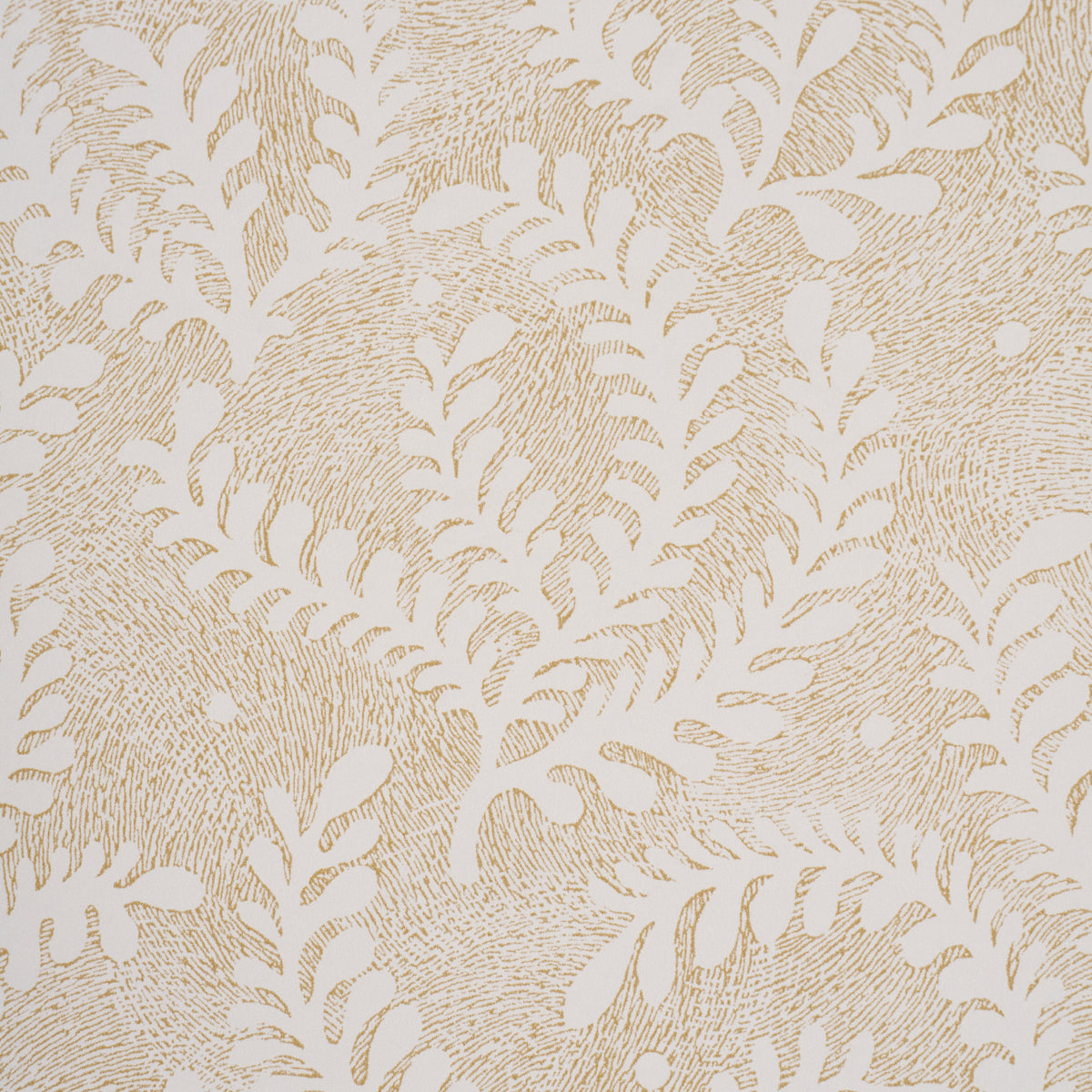 Etched Fern Wallpaper in ochre color - pattern number 5010386 - by Schumacher in the Perennial Favorites collection
