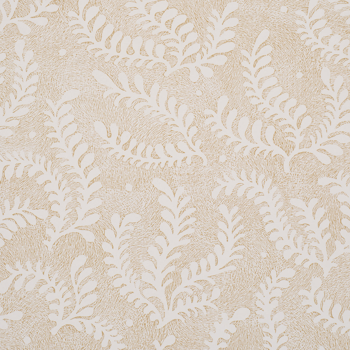 Etched Fern Wallpaper in ochre color - pattern number 5010386 - by Schumacher in the Perennial Favorites collection