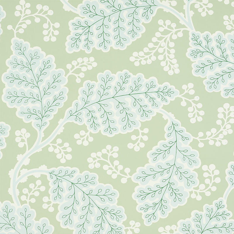 Estelle wallpaper in green color - pattern number 5010392 - by Schumacher in the Wallflowers collection