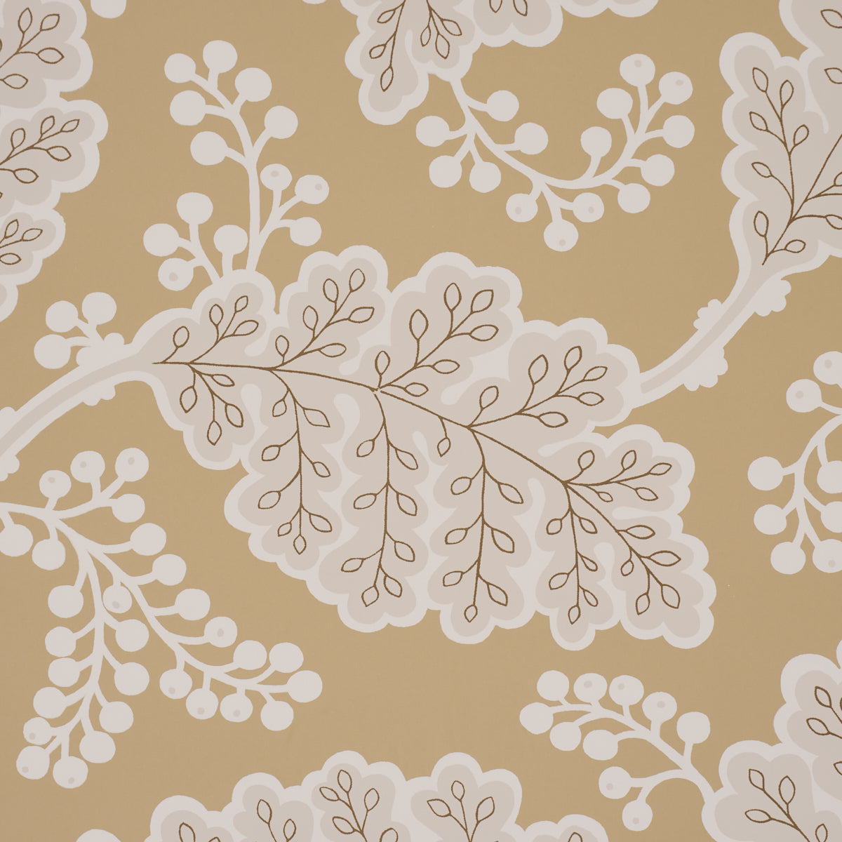 Estelle Wallpaper in ochre color - pattern number 5010393 - by Schumacher in the Perennial Favorites collection