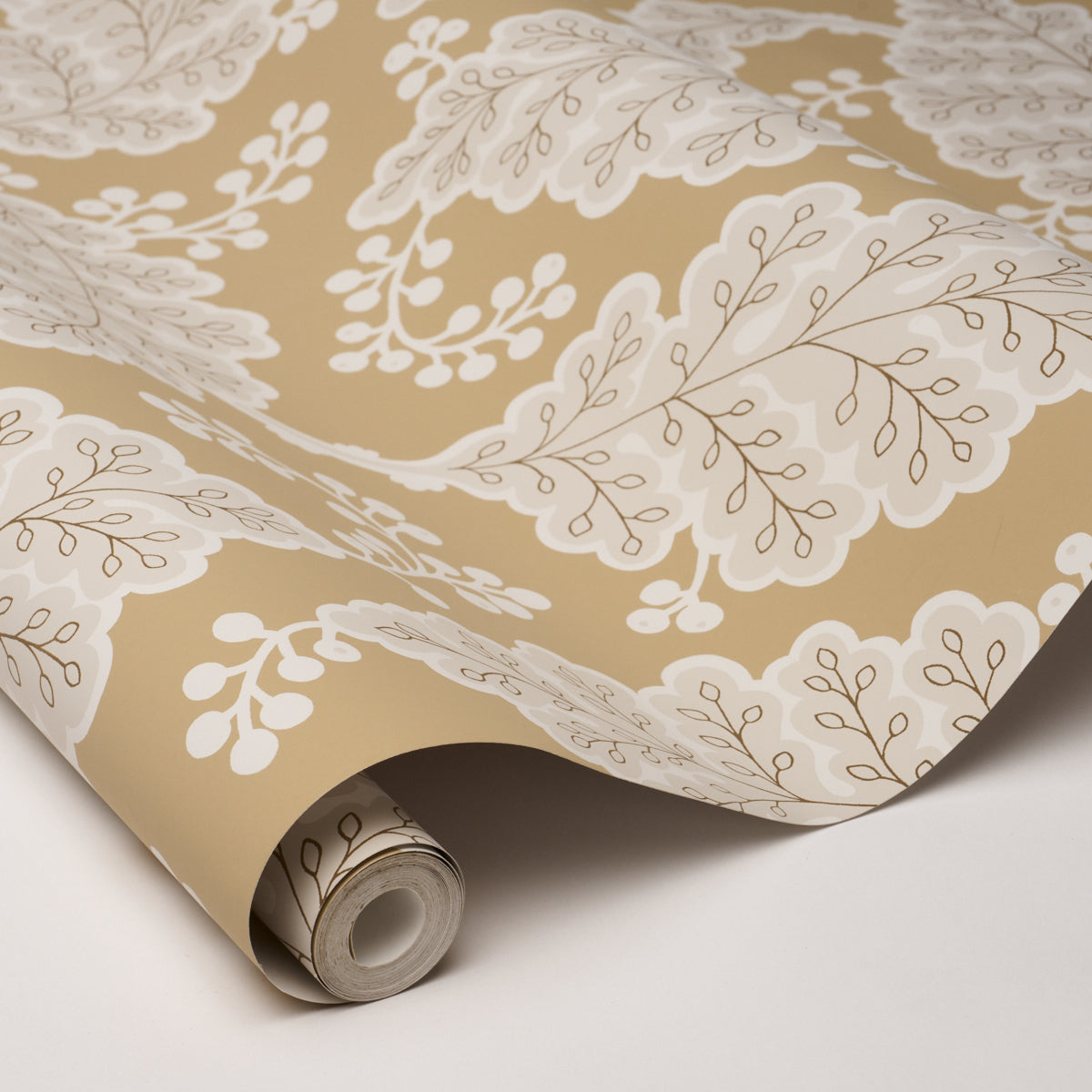 Estelle Wallpaper in ochre color - pattern number 5010393 - by Schumacher in the Perennial Favorites collection