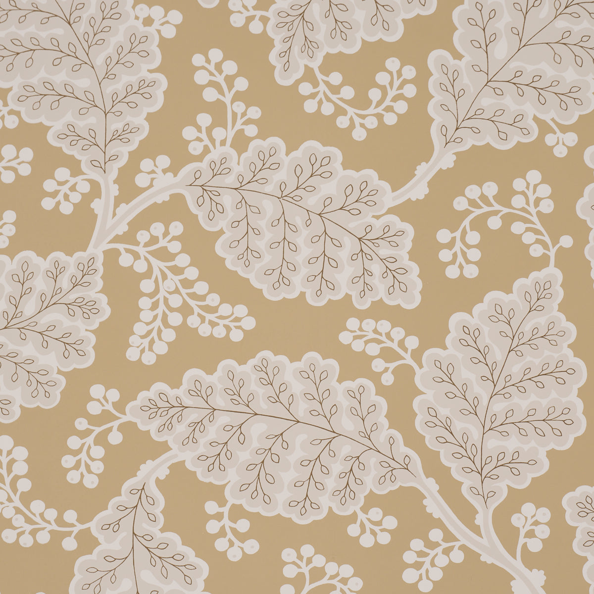 Estelle Wallpaper in ochre color - pattern number 5010393 - by Schumacher in the Perennial Favorites collection