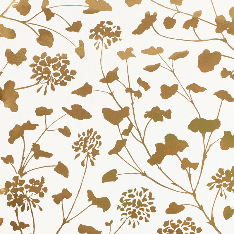 Pennick Mylar wallpaper in gold color - pattern number 5010580 - by Schumacher in the Step Lively collection