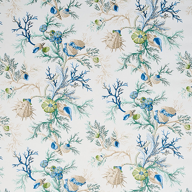 Del Tesoro wallpaper in blue and green color - pattern number 5010650 - by Schumacher in the Signature Schumacher collection
