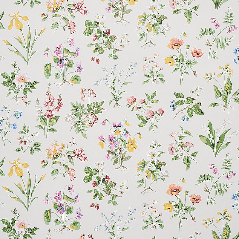 Floreana wallpaper in berry color - pattern number 5010680 - by Schumacher in the Signature Schumacher collection