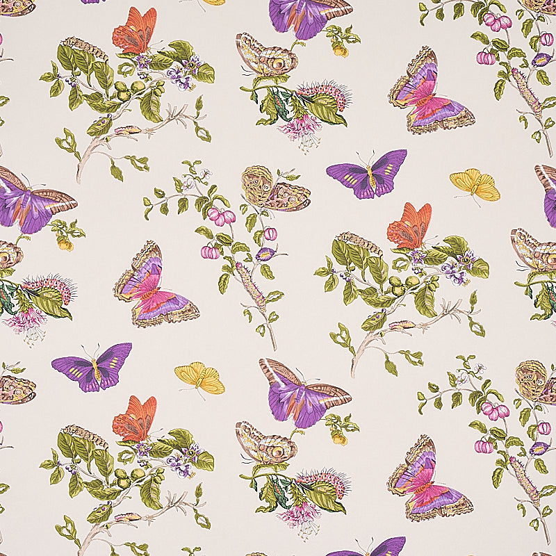 Baudin Butterfly fabric in purple color - pattern number 5010692 - by Schumacher in the Signature Schumacher collection