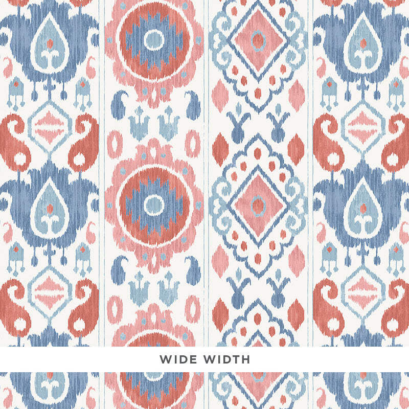 Elizia Ikat wallpaper in rose and indigo color - pattern number 5010712 - by Schumacher in the New Traditional collection