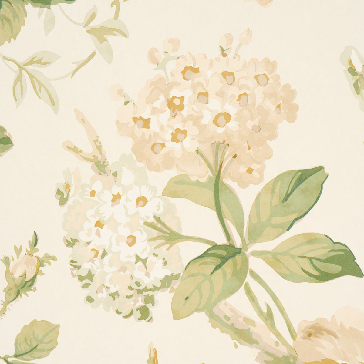 Nancy Floral Wallpaper in Ivory color - pattern number 5010842 - by Schumacher in the Schumacher Classics collection