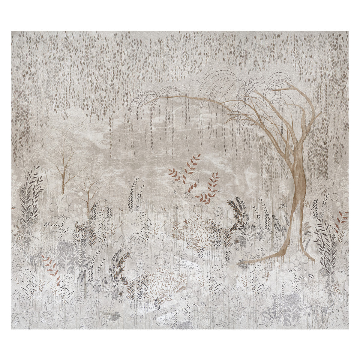 Bisou Panel Set wallpaper in tin color - pattern number 5010931 - by Schumacher in the Colette Cosentino collection