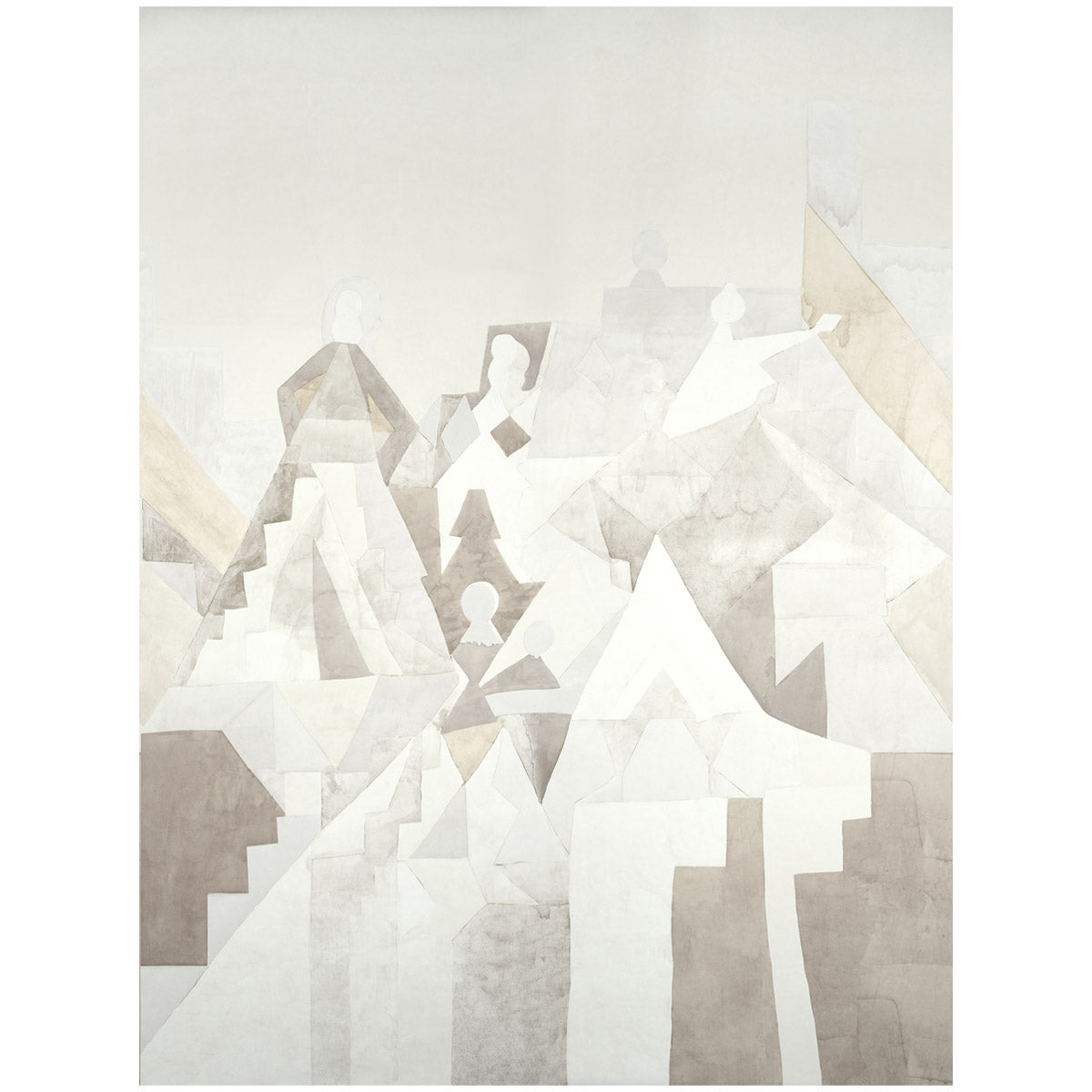 Steps Panel Set wallpaper in argil and stone color - pattern number 5011102 - by Schumacher in the Panels Collection collection