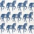 Marwari Horse fabric in navy color - pattern number 5011130 - by Schumacher in the Molly Mahon Prints collection