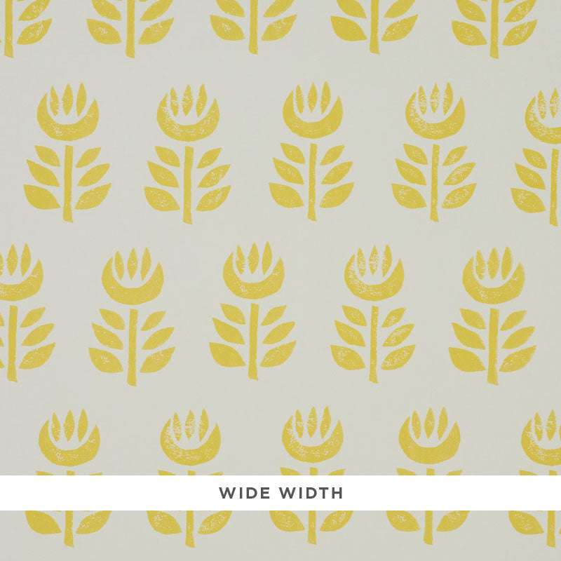 Rosenborg wallpaper in yellow color - pattern number 5011331 - by Schumacher in the Scandinavian Modern collection