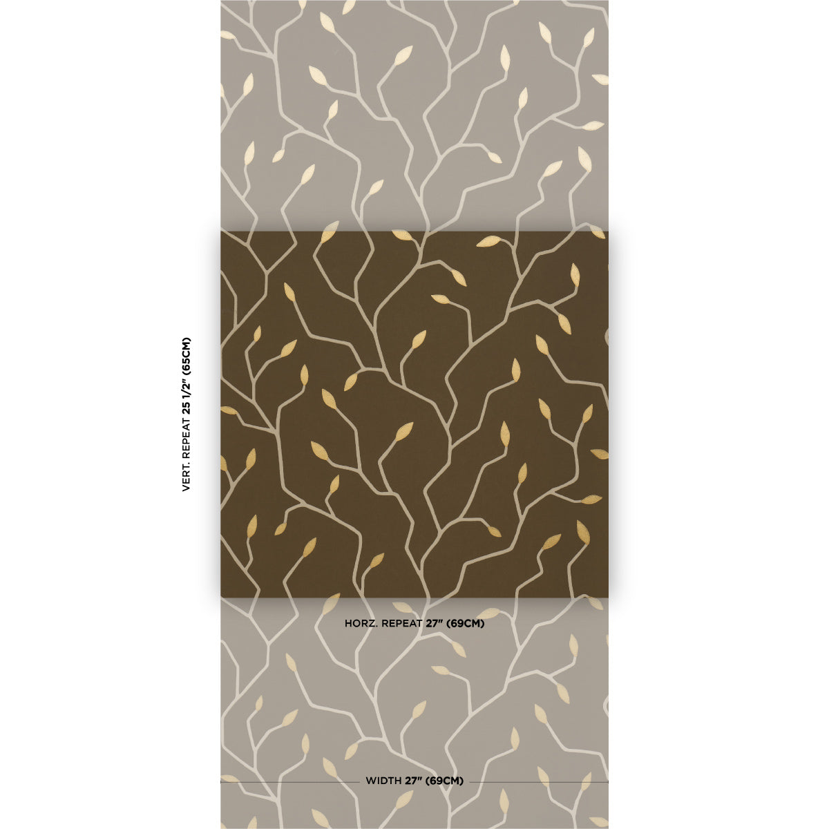 Cymbeline Wallpaper in chocolate color - pattern number 5011385 - by Schumacher in the Rhythm In Motion collection