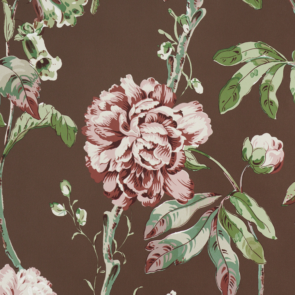 Daydream Wallpaper in chocolate color - pattern number 5011402 - by Schumacher in the Perennial Favorites collection