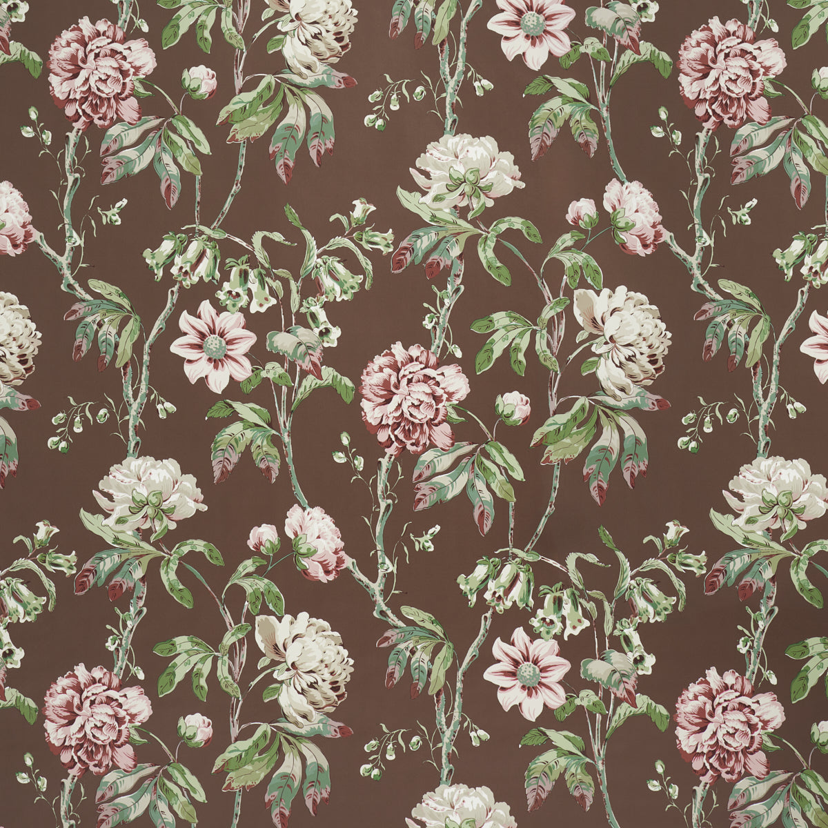 Daydream Wallpaper in chocolate color - pattern number 5011402 - by Schumacher in the Perennial Favorites collection